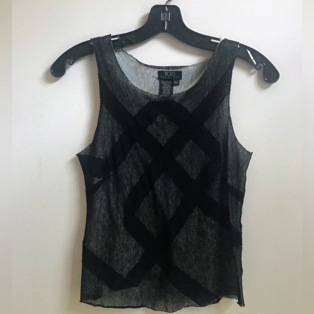 BCBG Black Mesh Tank